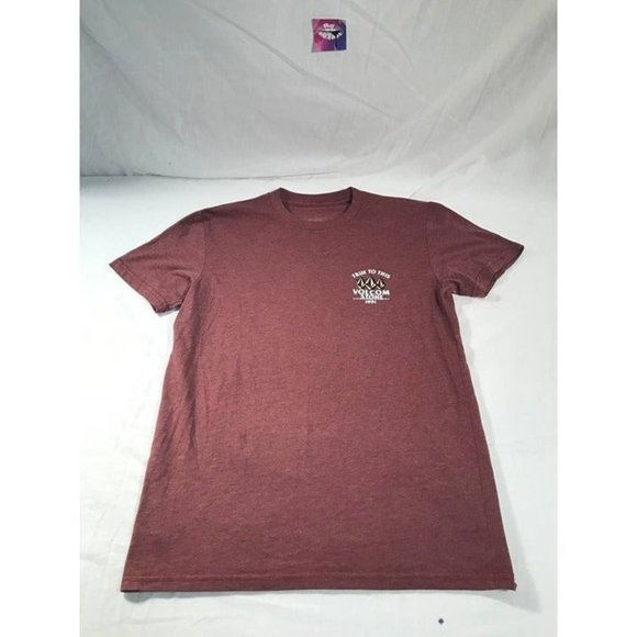 Volcom Shirt Mens sz Small Red Graphic Short Sleeve Cotton T-Shirt - Picture 1 of 6